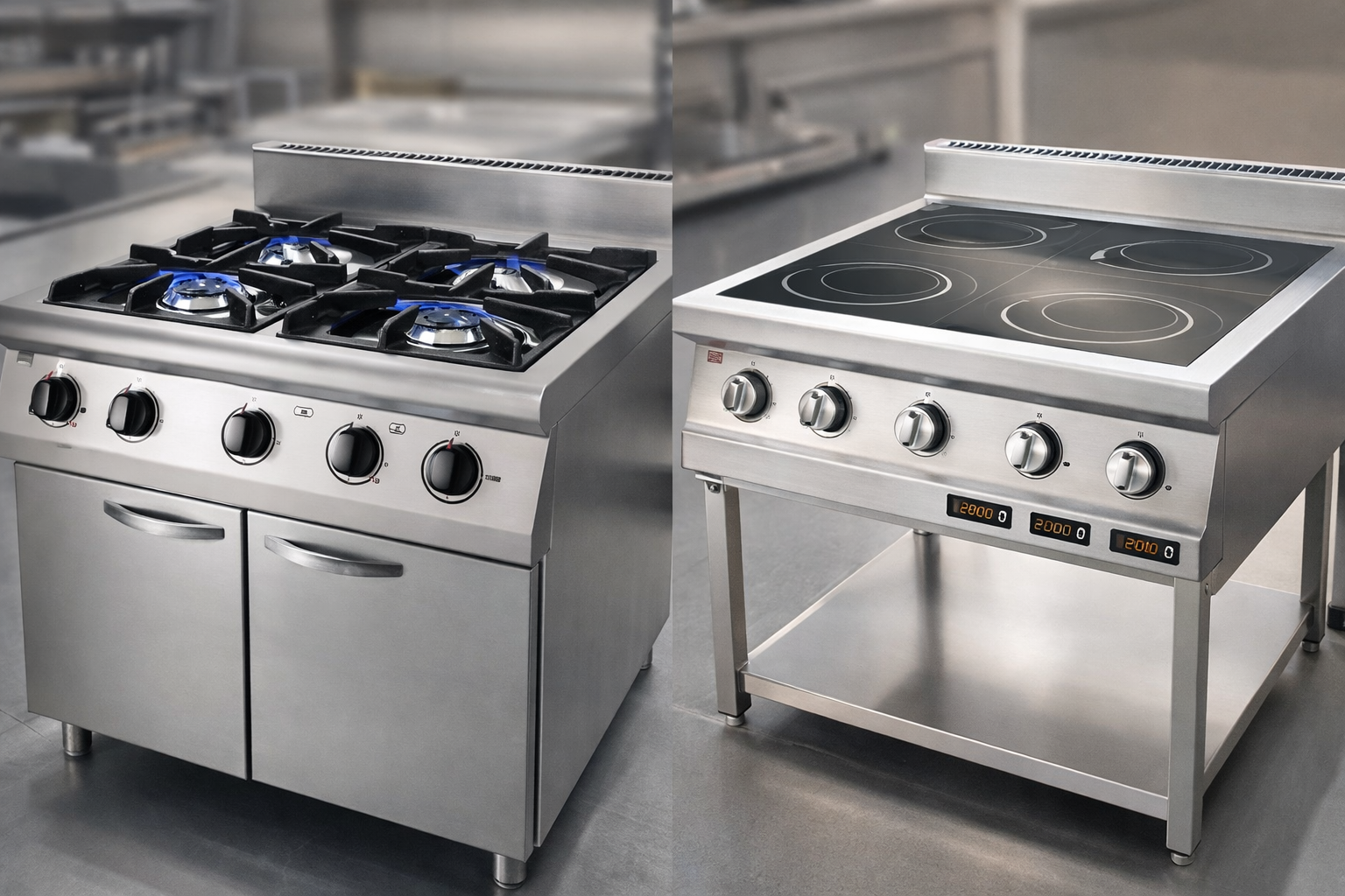 Plita pe gaz vs plita electrica horeca – ghid complet pentru alegerea corecta