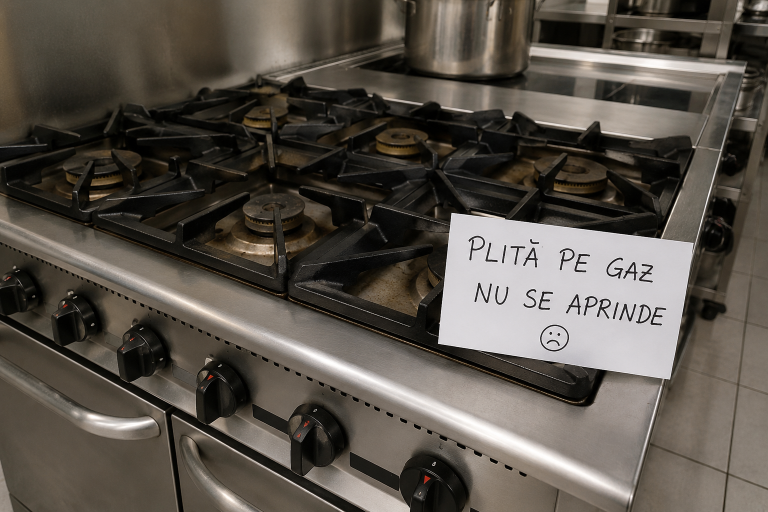 Plita pe Gaz Profesionala HoReCa Nu Se Aprinde? Cauze Frecvente si Solutii
