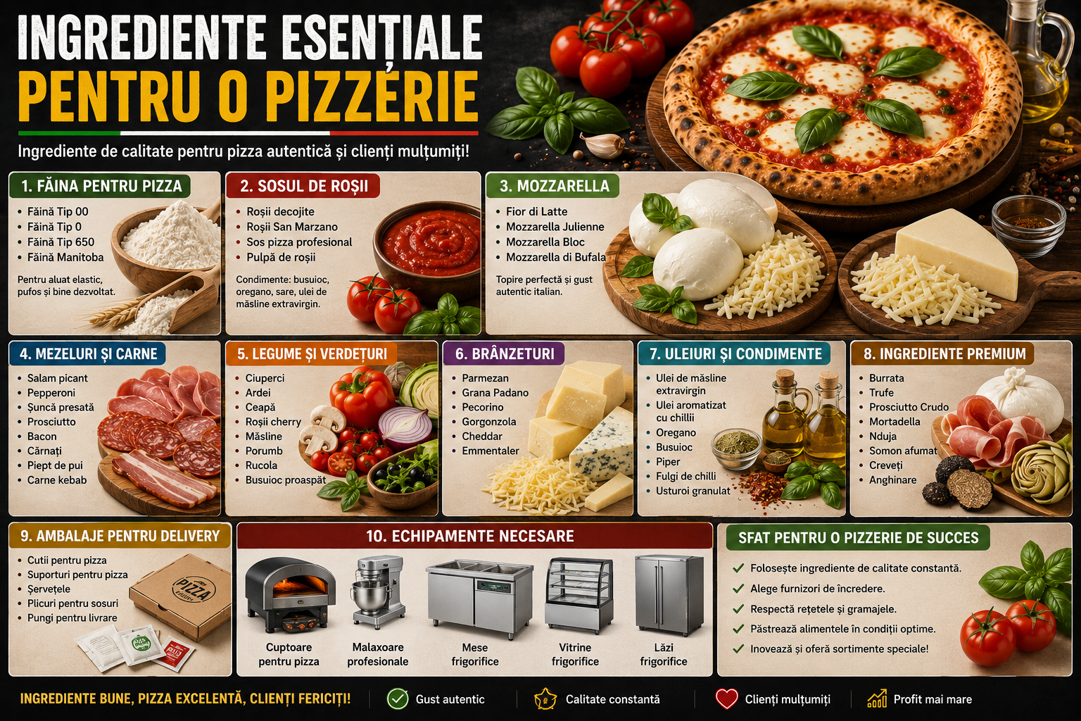Ingrediente Esențiale pentru o Pizzerie – Lista Completă pentru Pizza de Calitate