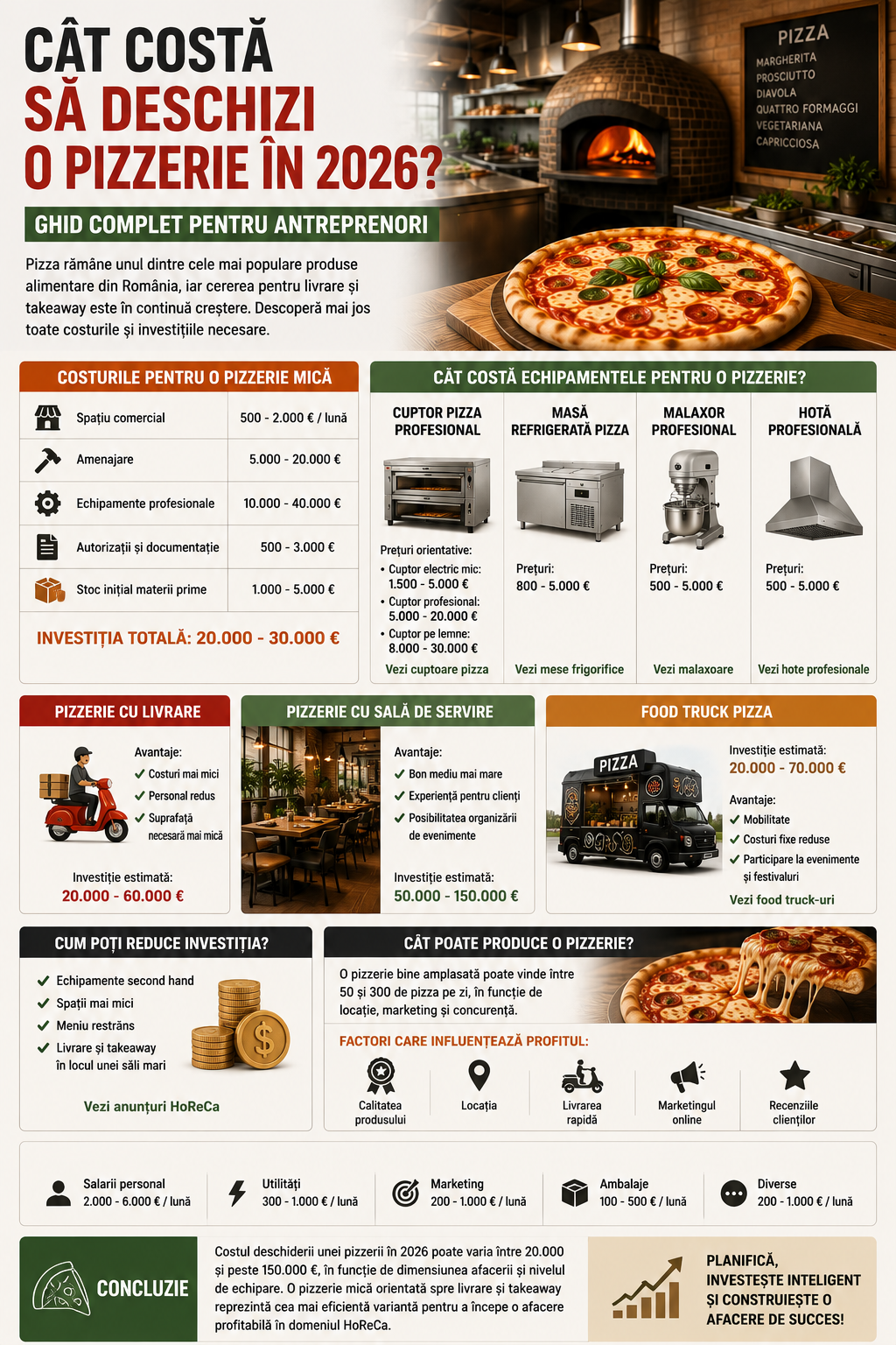 Cat Costa sa Deschizi o Pizzerie in 2026? Costuri si Investitii