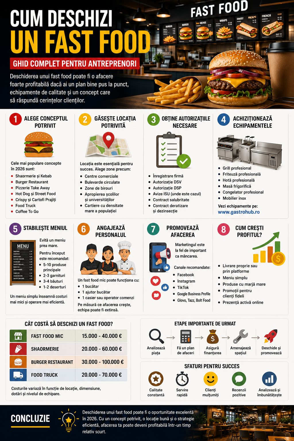 Cum Deschizi un Fast Food in 2026? Ghid Complet pentru Antreprenori