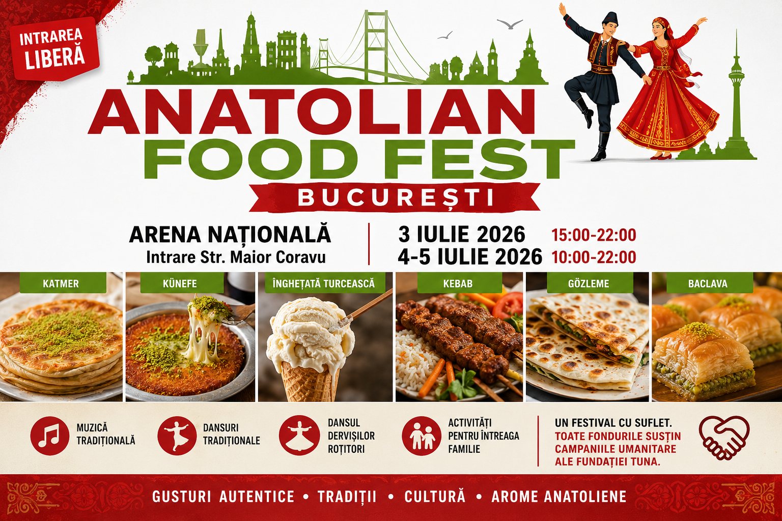 Anatolian Food Fest Bucuresti 2026 - Descopera gusturile autentice ale Turciei la Arena Nationala