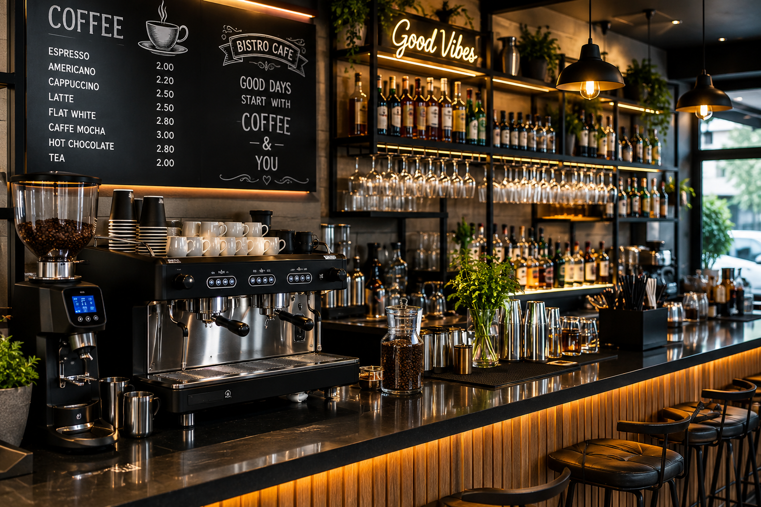 Cum amenajezi o zona profesionala de cafea si bar – ghid complet pentru cafenele, restaurante si hoteluri
