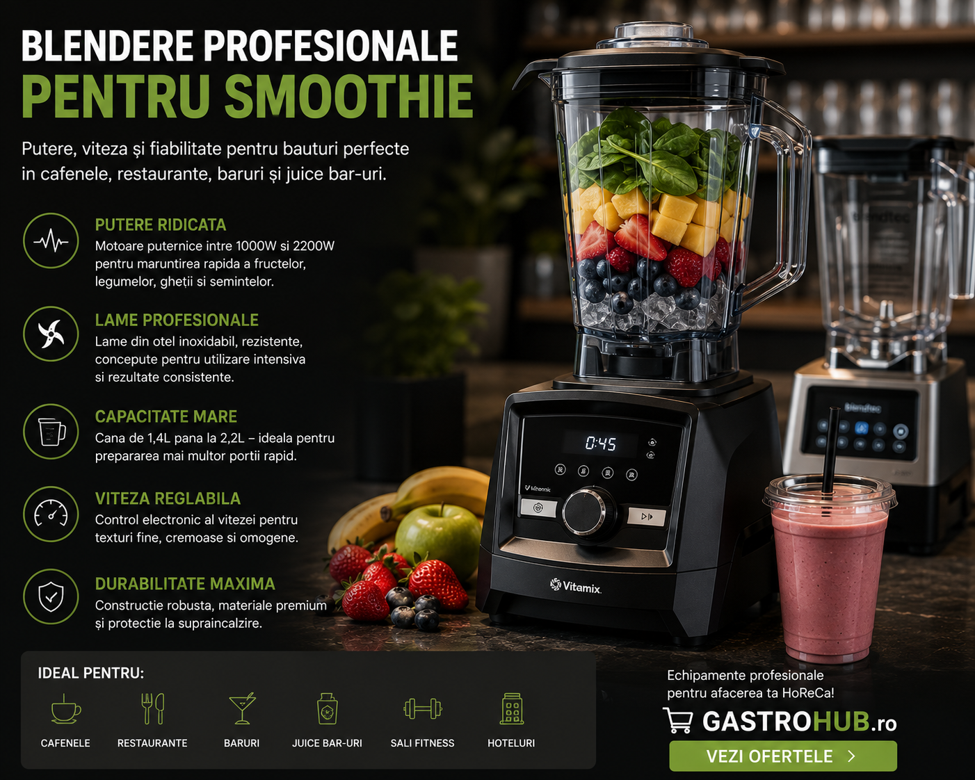 Blendere profesionale pentru smoothie – cum alegi modelul potrivit pentru afacerea ta?