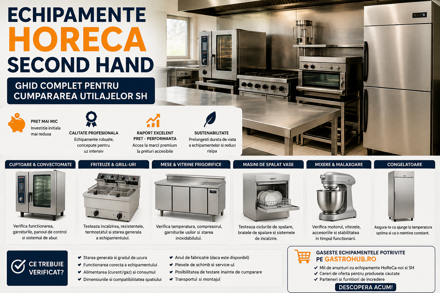 Echipamente HoReCa Second Hand - Ghid Complet pentru Utilaje SH