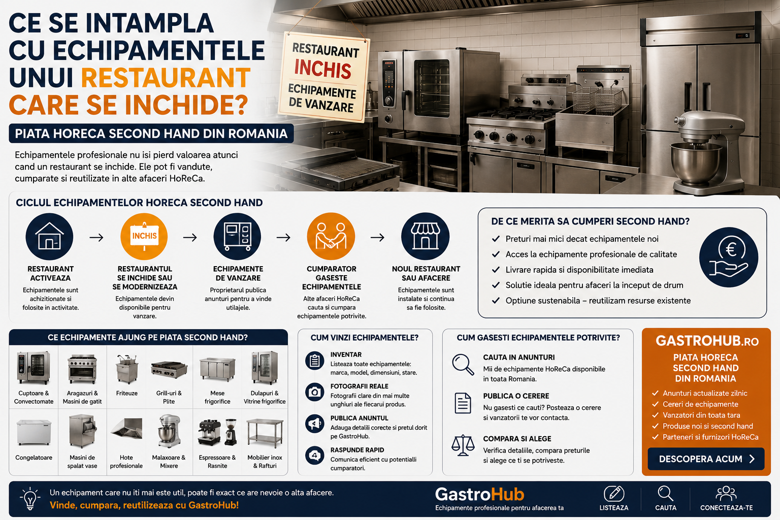 Ce se intampla cu echipamentele unui restaurant care se inchide? Piata HoReCa SH