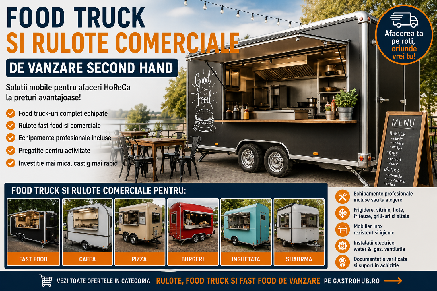 Food Truck si Rulote Comerciale de Vanzare Second Hand – Ghid pentru Afaceri HoReCa