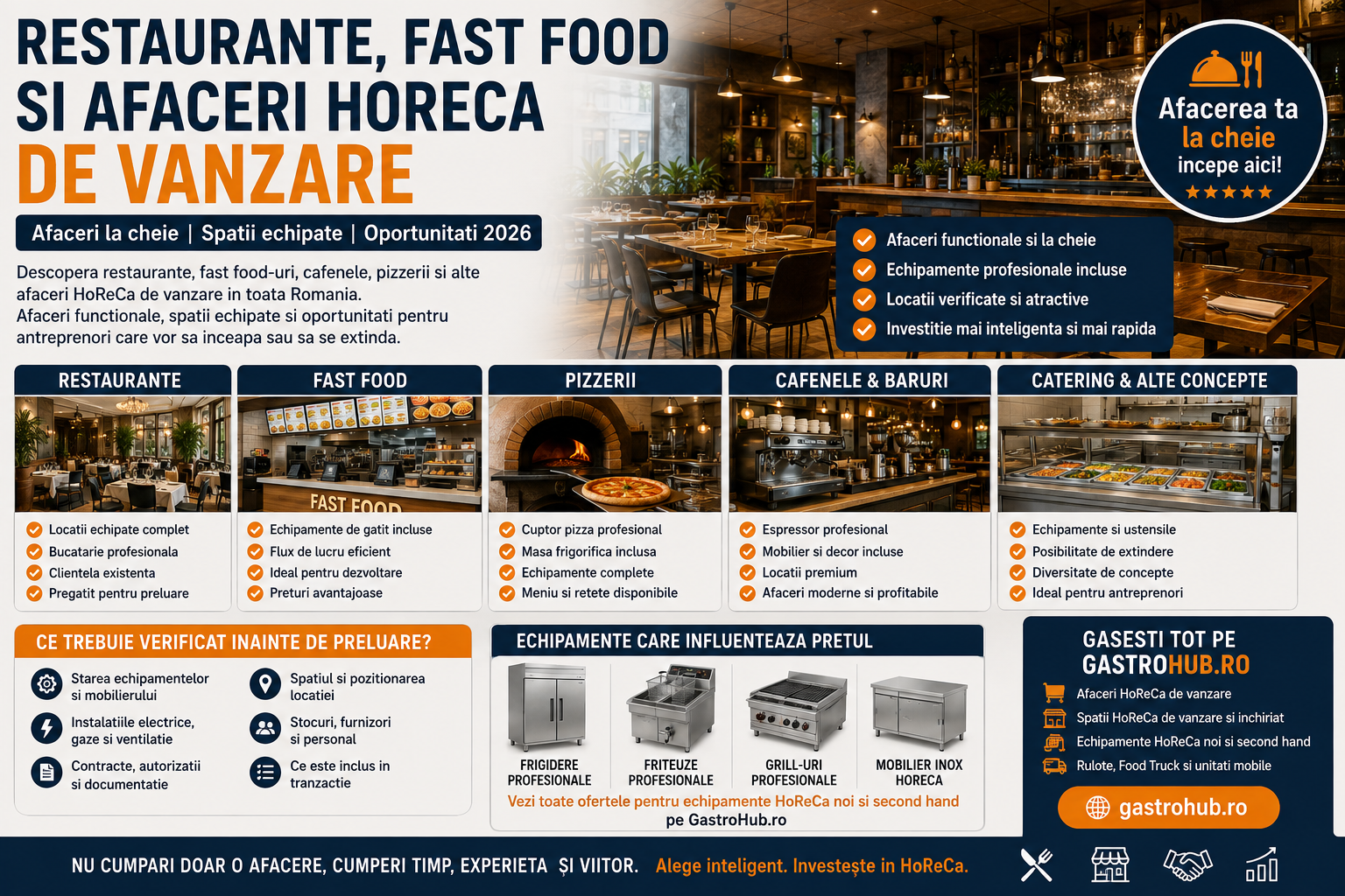 Restaurante, Fast Food si Afaceri HoReCa de Vanzare – Afaceri la Cheie 2026