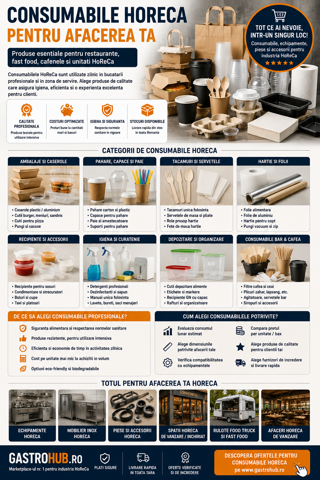 Consumabile HoReCa pentru Restaurante, Fast Food si Cafenele – Ghid Complet