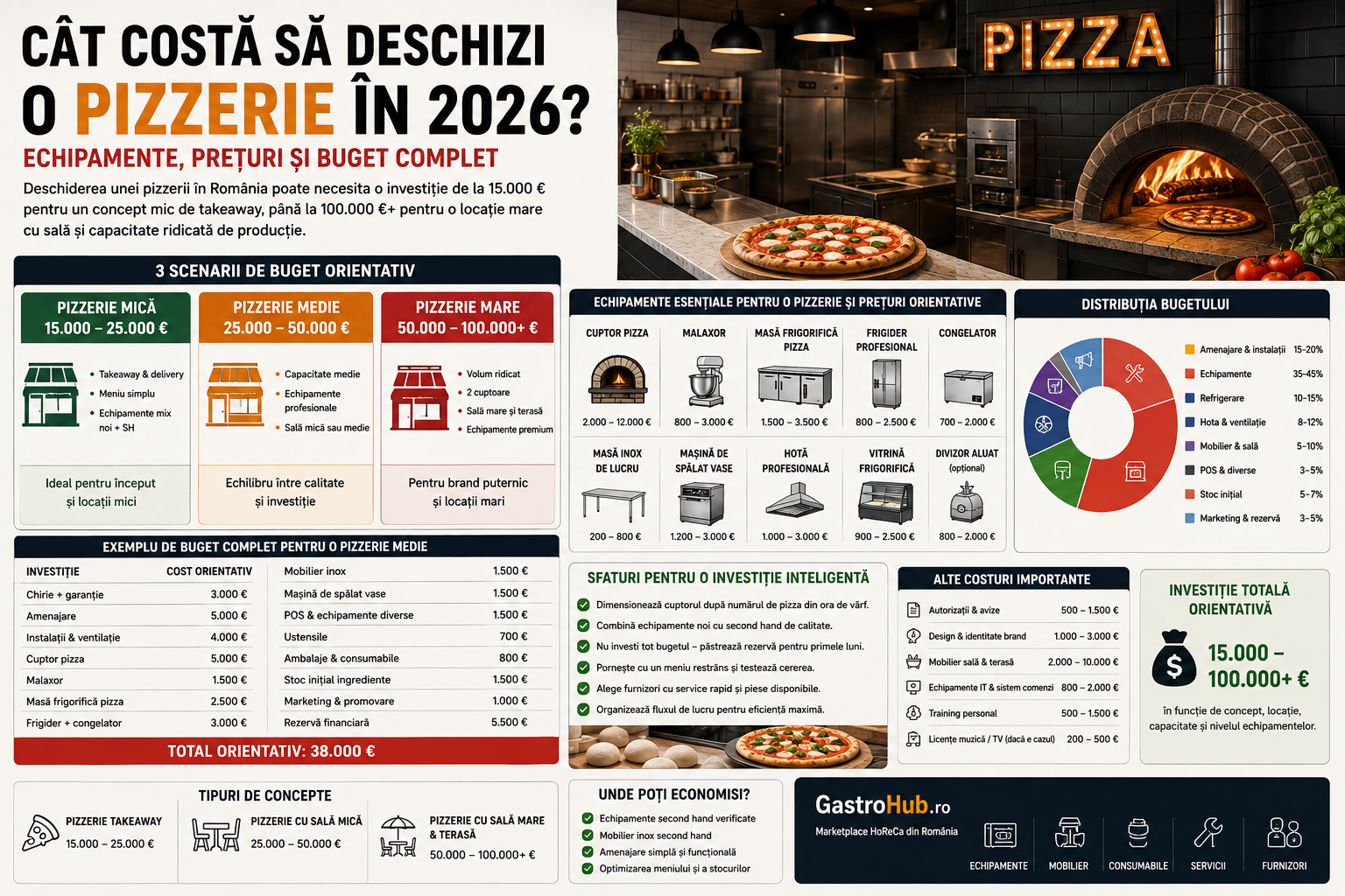 Cat costa sa deschizi o pizzerie in 2026? Echipamente, preturi si buget