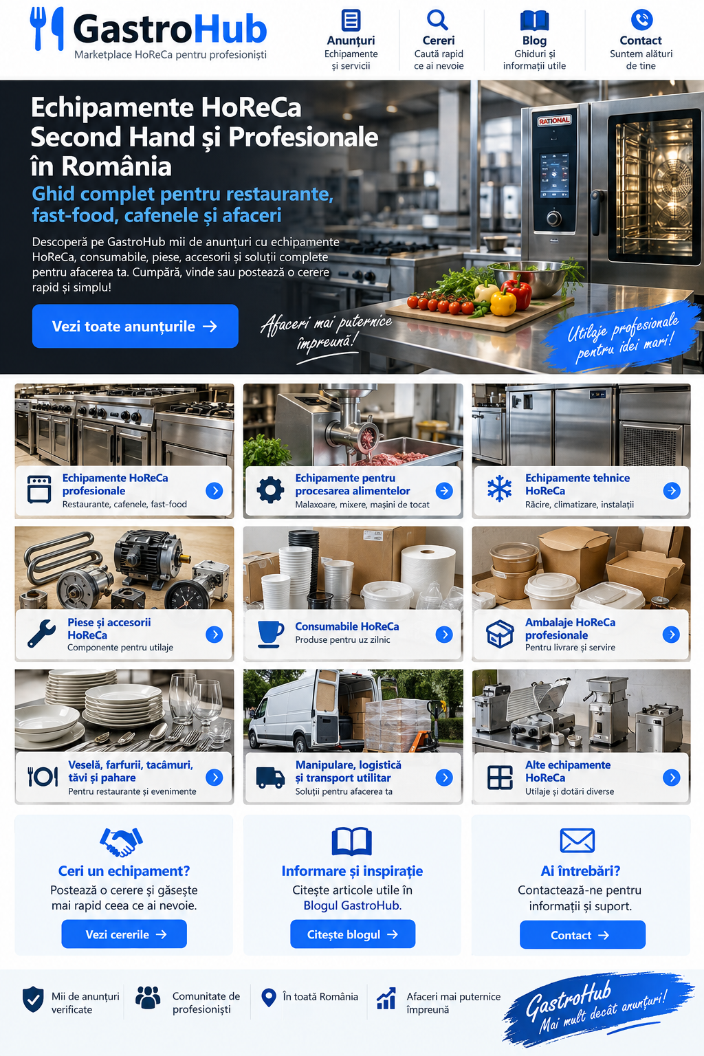Echipamente HoReCa Second Hand București – Utilaje Profesionale pentru Restaurante, Fast-Food și Cafenele