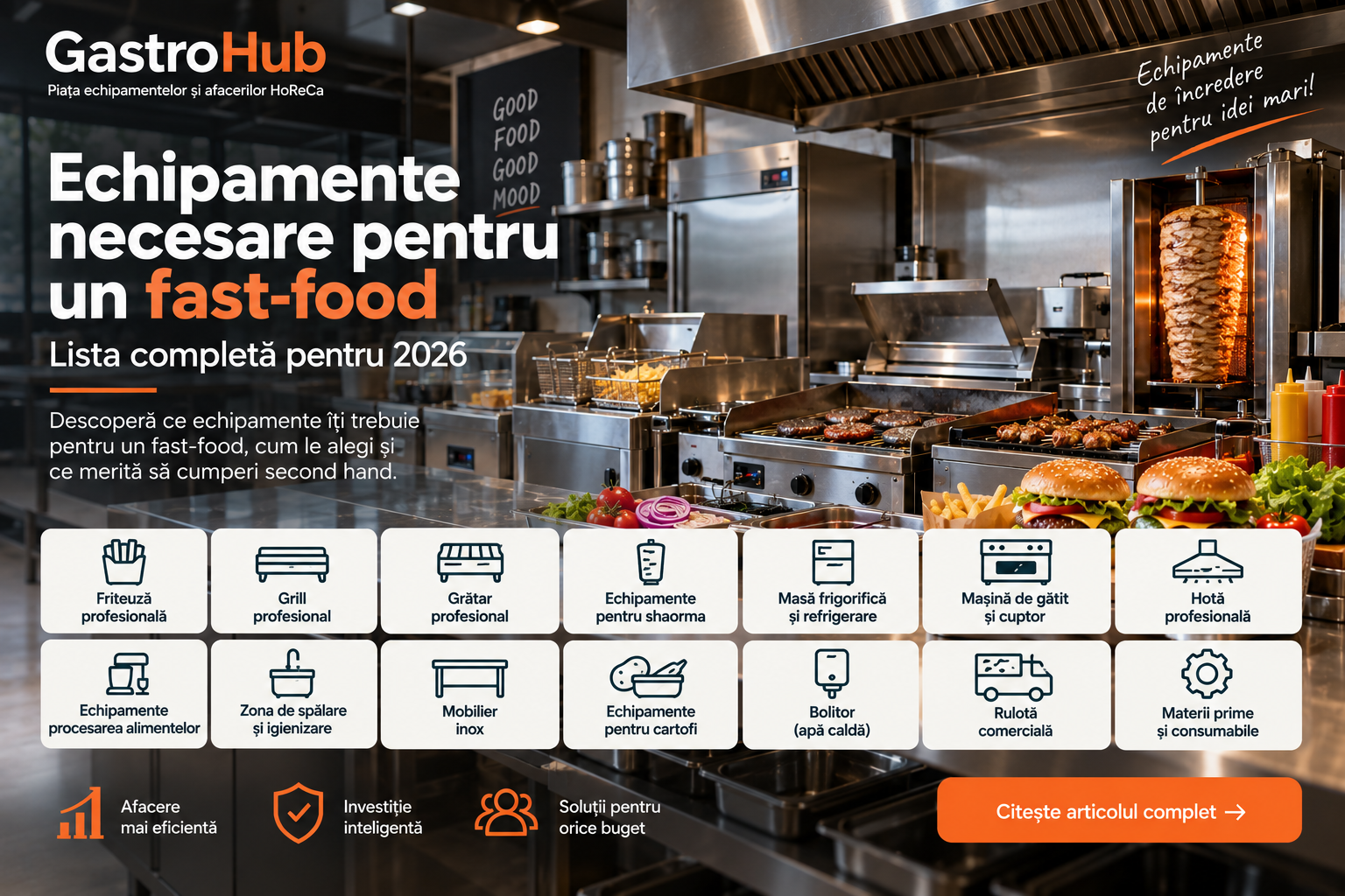 Echipamente necesare pentru un fast-food – Lista completa pentru 2026