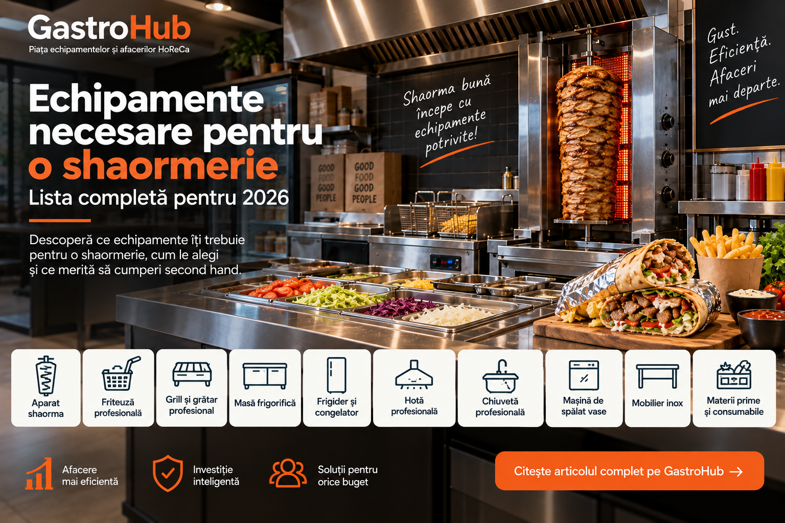 Echipamente necesare pentru o shaormerie – Lista completa pentru 2026
