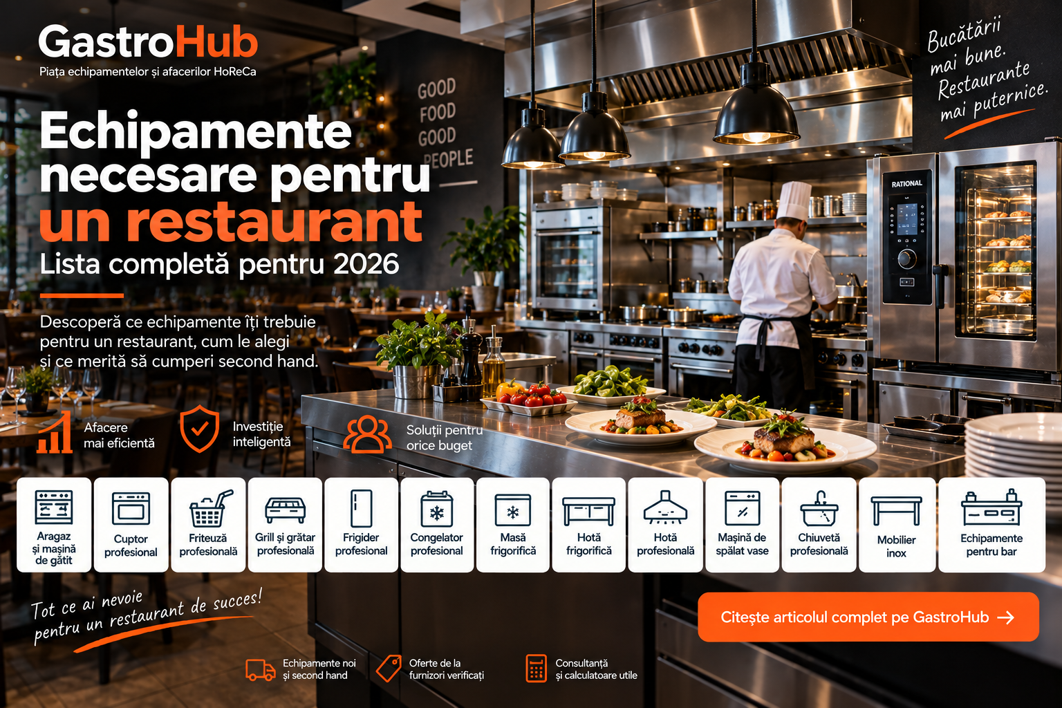 Echipamente necesare pentru un restaurant – Lista completa pentru 2026