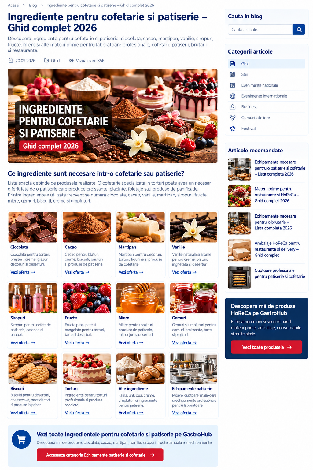 Ingrediente pentru cofetarie si patiserie – Ghid complet 2026