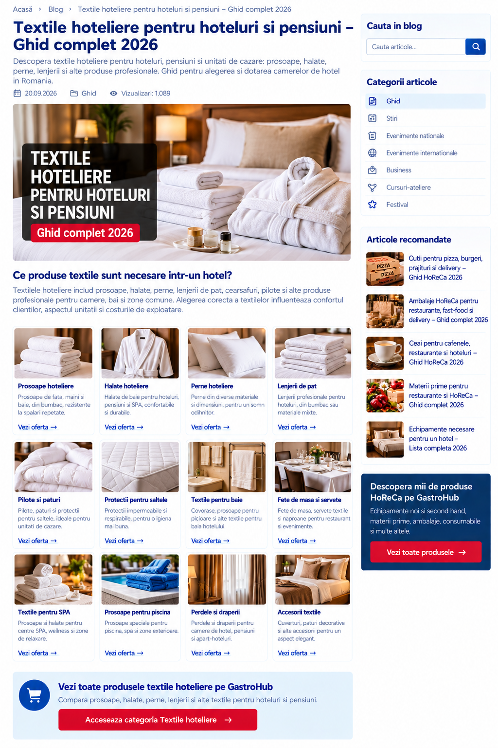 Textile hoteliere pentru hoteluri si pensiuni – Ghid complet 2026