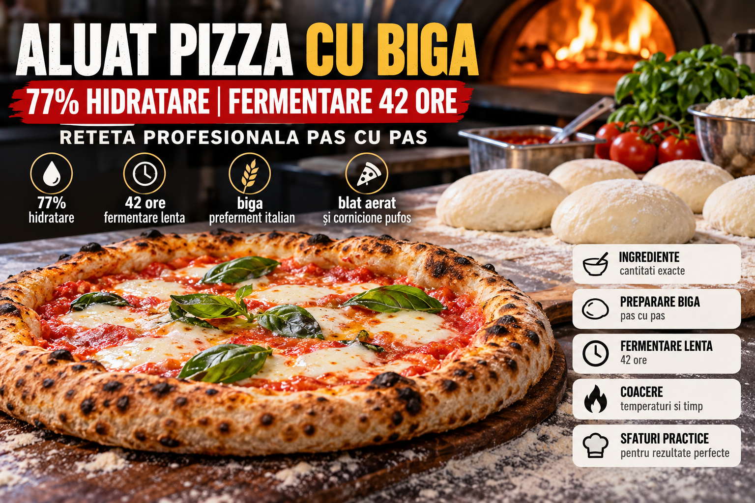 Aluat Pizza cu Biga – 77% Hidratare si Fermentare 42 Ore | Reteta Pas cu Pas