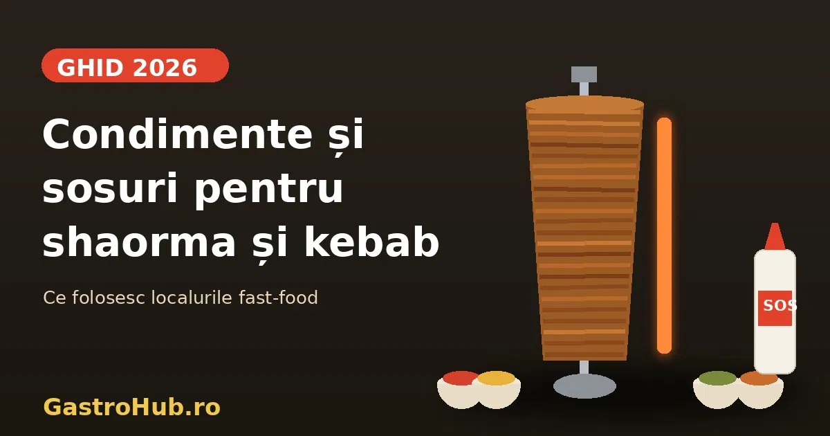 Condimente și sosuri pentru shaorma și kebab: ce folosesc localurile (ghid 2026)