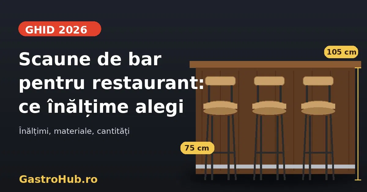 Scaune de bar pentru restaurant: ce înălțime alegi, ce material și câte îți trebuie (ghid 2026)