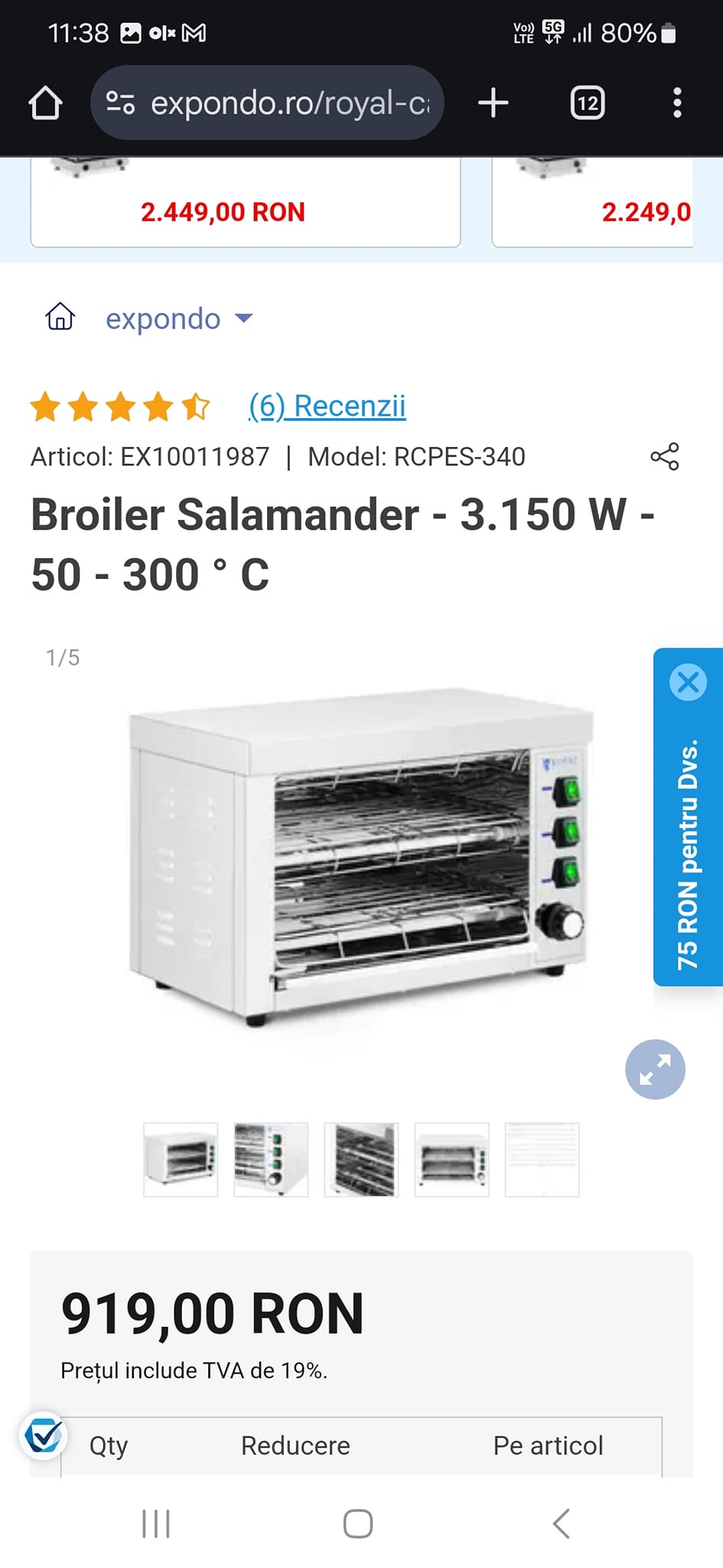 Cuptor / salamandra nou