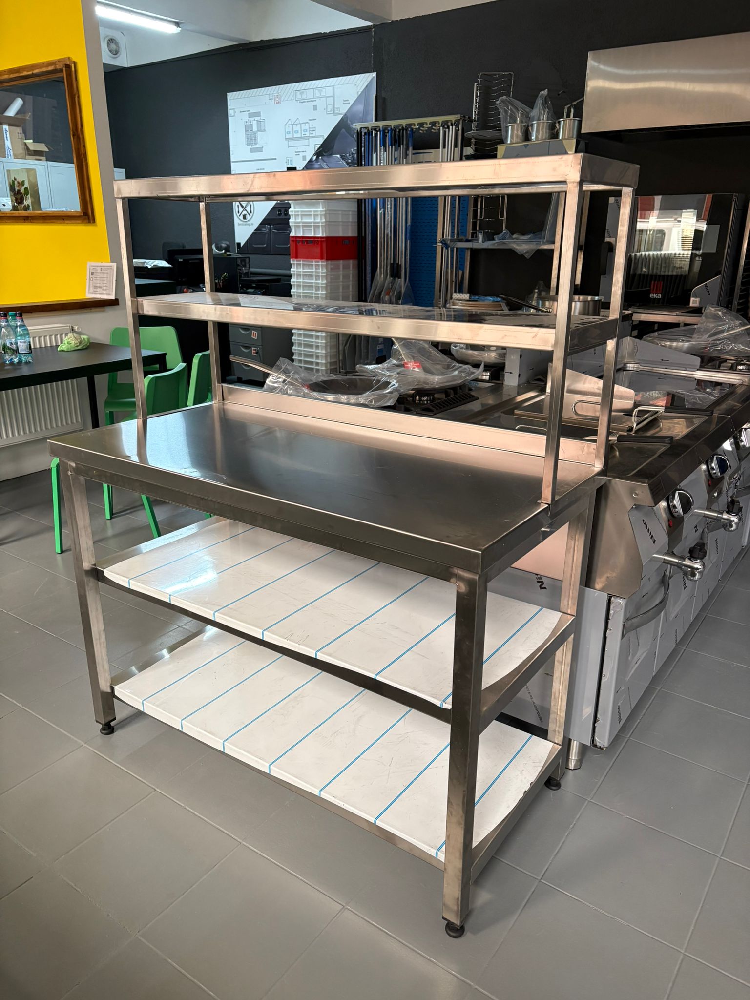 MASA INOX AISI430 CU 2 POLITE-REBORD SI SUPRAPOZABILA DUBLA 