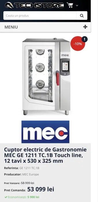Cuptor profesional MEC GE 1211 – 12 tăvi GN – Touch – ca nou