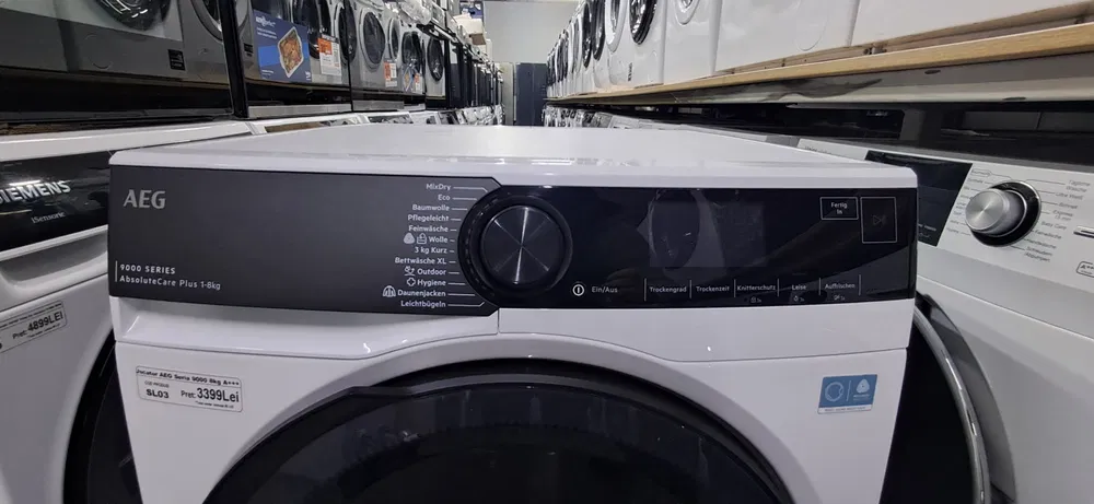 Uscator rufe AEG seria 9000 – 8kg – pompa de caldura – A+++ – NOU – Garantie - Imagine 2