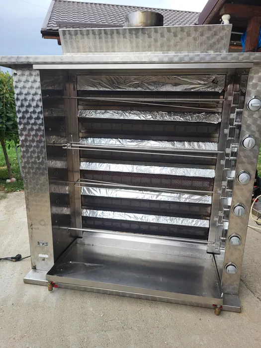 Rotisor pui profesional pe gaz inox Suprema – capacitate 60 pui – horeca