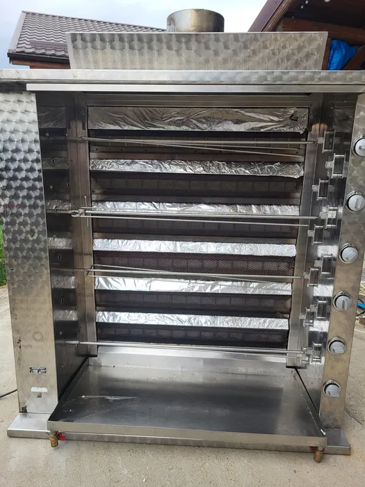 Rotisor pui profesional pe gaz inox Suprema – capacitate 60 pui – horeca - Imagine 2