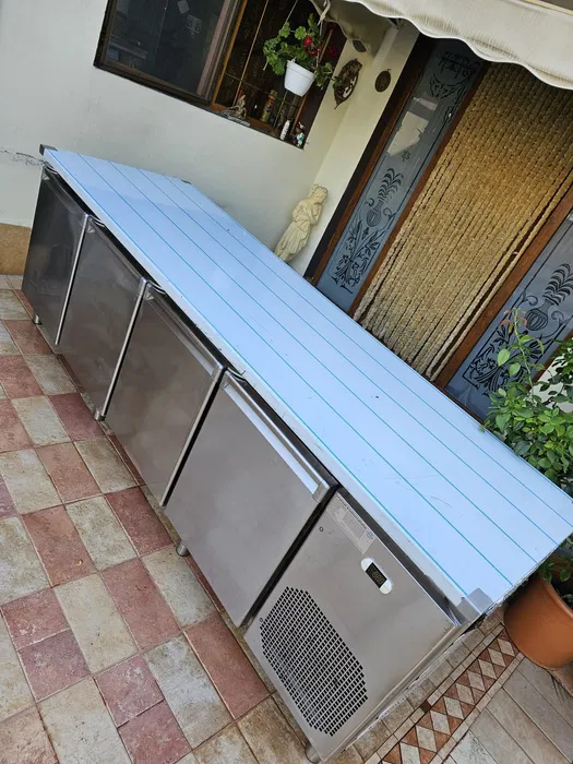 Masa frigorifica inox 4 usi HoReCa 225 cm masa rece profesionala restaurant - Imagine 3