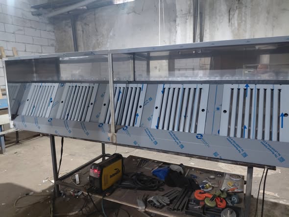 Hota profesionala inox HoReCa mare cu filtre bucatarie restaurant evacuare