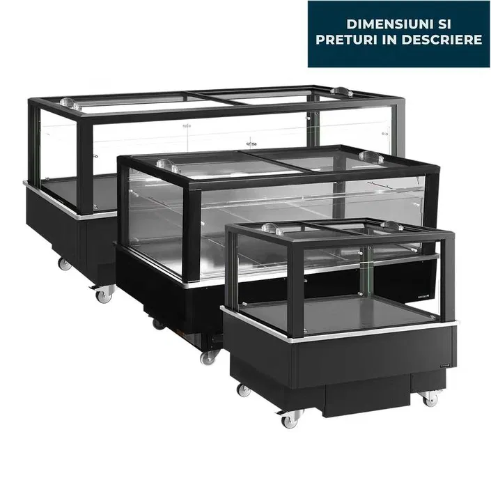 Insula frigorifica profesionala EIB-B1 NOUA | Refrigerare +5°C / Congelare -18°C | Vitrina insula HoReCa LED Bluetooth - Imagine 2