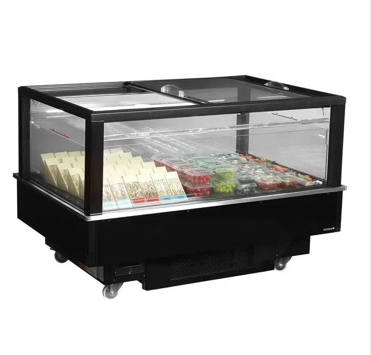 Insula frigorifica profesionala EIB-B1 NOUA | Refrigerare +5°C / Congelare -18°C | Vitrina insula HoReCa LED Bluetooth - Imagine 3