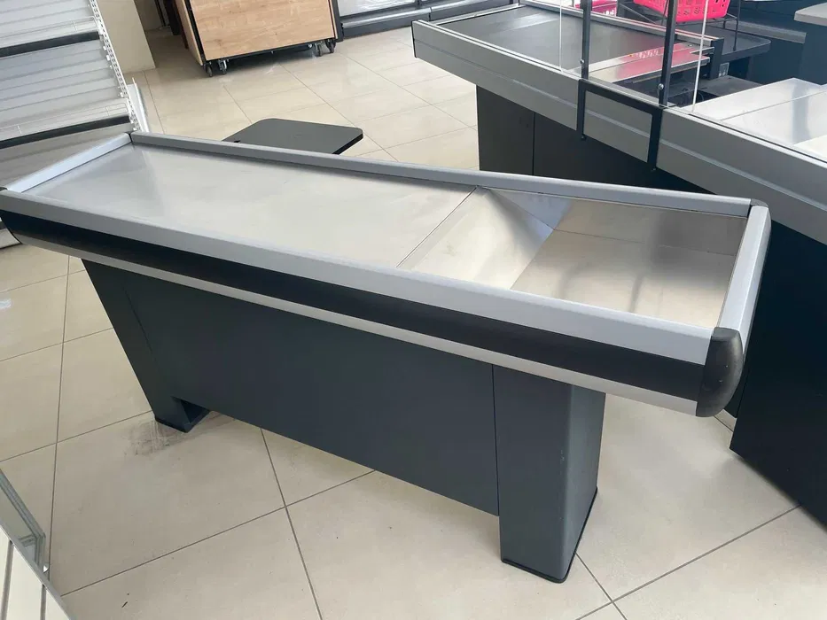 Masa casa de marcat 180 cm NOUA | Blat inox | Mobilier supermarket checkout | PROMO - Imagine 2