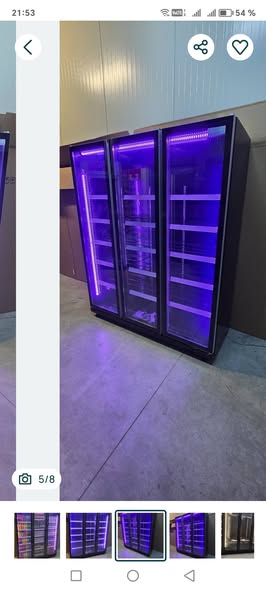 Vitrina frigorifica verticala cu LED mov – design premium HoReCa | Galati