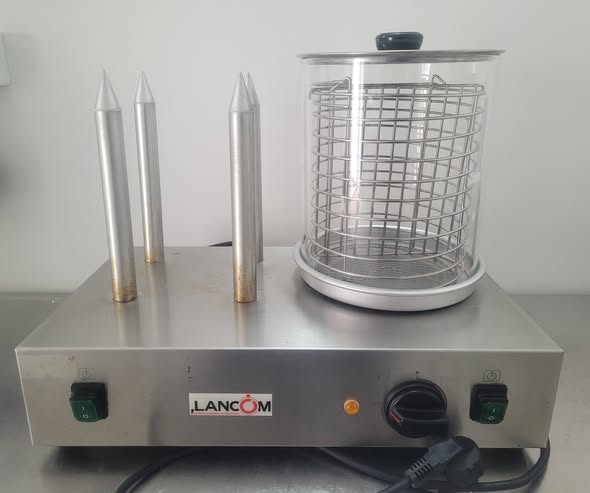 Aparat hot dog profesional 4 tepuse + incalzitor chifle – 1100W | Intorsura Buzaului