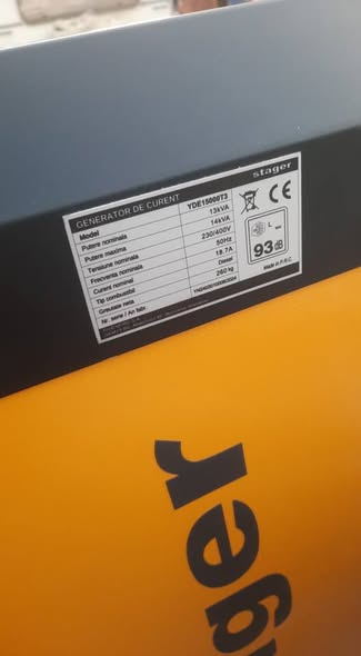 Generator profesional diesel STAGER 14 kVA – trifazic, ideal pentru HoReCa si backup electric - Imagine 2
