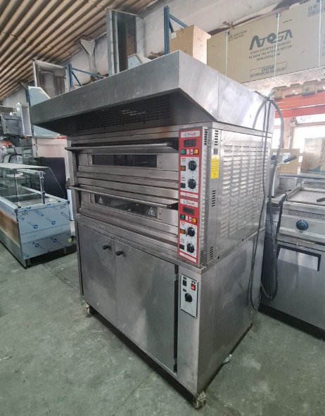 Cuptor Pizza Profesional ZANOLLI cu 2 Etaje, Suport si Hota Incluse – 380V