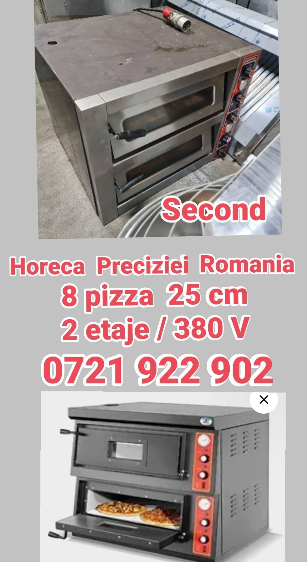 Cuptor Pizza Profesional 2 Camere – 4+4 Pizza Ø25 cm, Alimentare 380V - Imagine 2