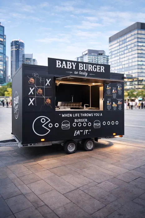Rulota food truck  Burger Profesionala Complet Echipata pentru Street Food si Fast Food