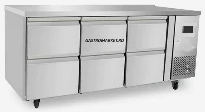 Masa frigorifica profesionala cu 6 sertare, 420 litri, inox