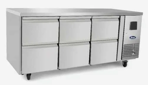 Masa frigorifica profesionala cu 6 sertare, 420 litri, inox - Imagine 2