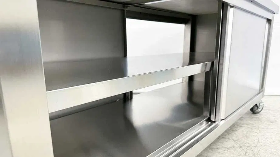 Masa dulap profesionala din inox cu usi glisante si polita, diverse dimensiuni - Imagine 4
