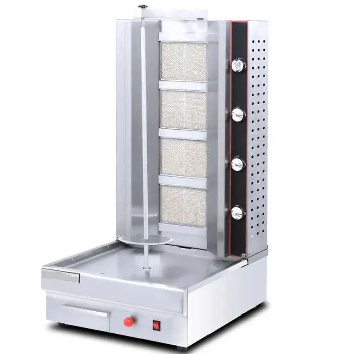 Rotisor profesional pentru kebab si shaorma cu 3 sau 4 arzatoare, inox, motor inferior - Imagine 2