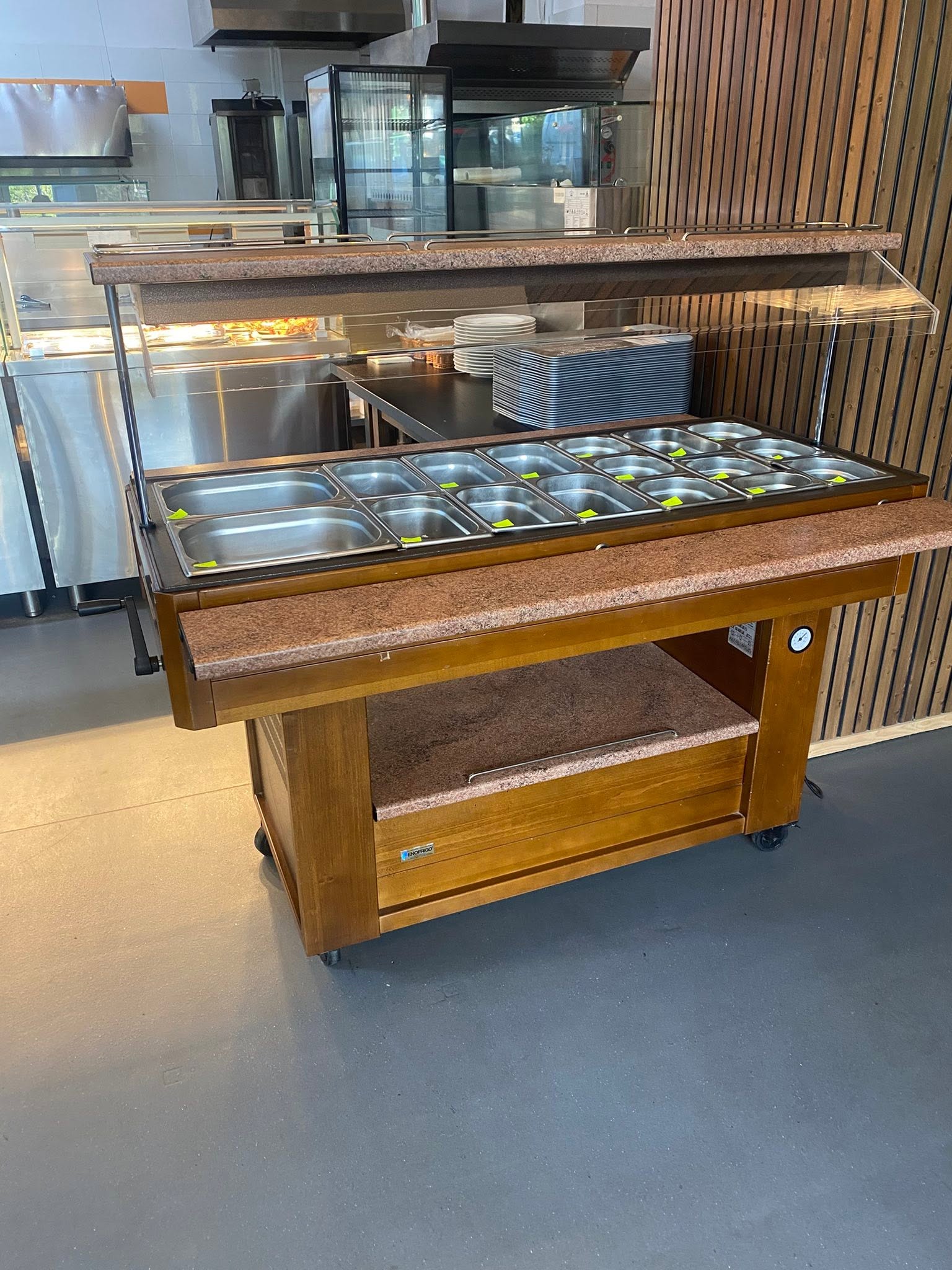 Vitrina Rece Profesionala pentru Ingrediente Pizza, Salate si Autoservire – Inox + Protectie Sticla - Imagine 2