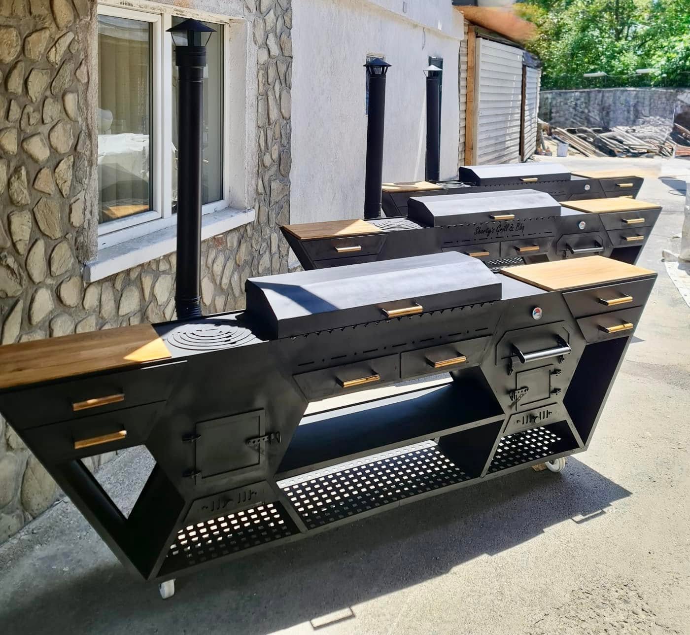 MASTER PRO GRILL - Grill de Gradina Multifunctional cu Cuptor pe Lemne si Suport Ceaun - Imagine 5