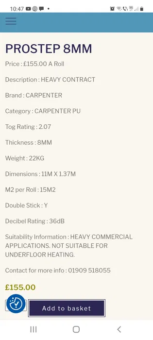 Strat Izolator pentru Mocheta CARP-PROSTEP 8 mm | Underlay Profesional | Hoteluri, Restaurante, Birouri - Imagine 4