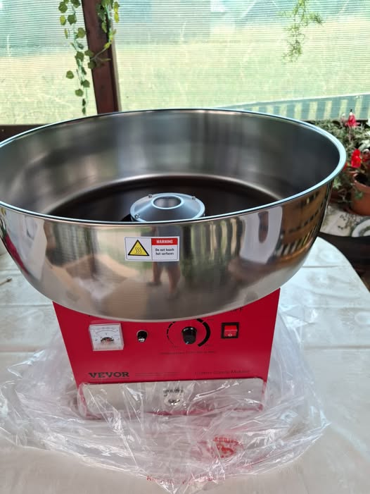 Aparat profesional pentru vata de zahar VEVOR NOU - 1000W, cuva inox 52 cm
