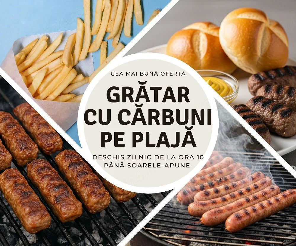Spatiu comercial complet utilat de inchiriat pe plaja Venus – Fast Food la 30 m de mare | Gratar cu carbuni | Sezon complet