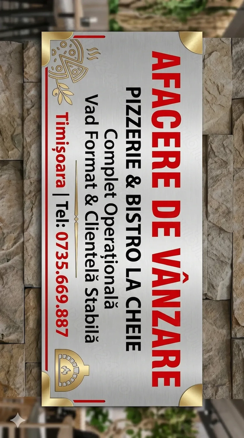 Afacere la cheie - Pizzerie si Bistro complet utilate, cu hotel partener, delivery si catering